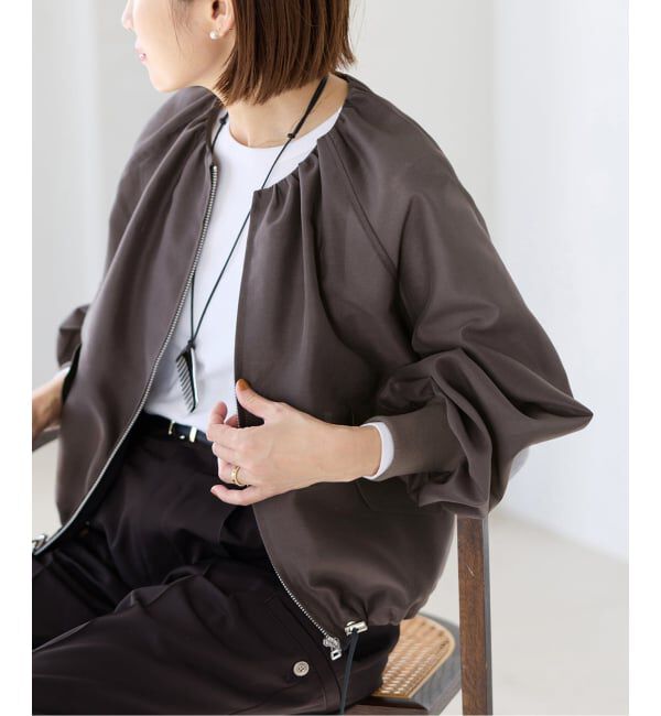 IENA「《一部カラーWEB限定/追加2予約》ウォッシャブル シアーノーカラーブルゾン」|その他|グレー