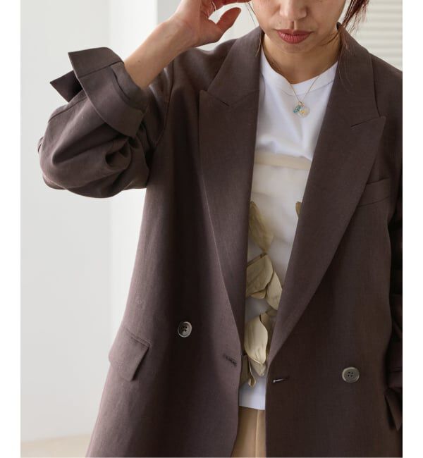 IENA「《予約》ウォッシャブル リネンミックス テーラードジャケット」|テーラードジャケット|