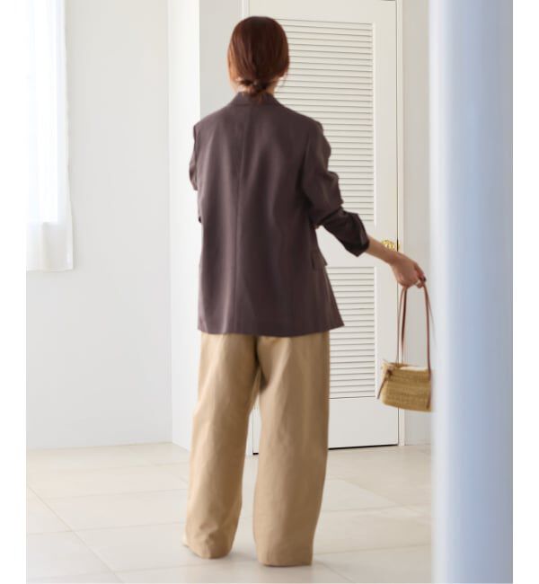 IENA「《予約》ウォッシャブル リネンミックス テーラードジャケット」|テーラードジャケット|