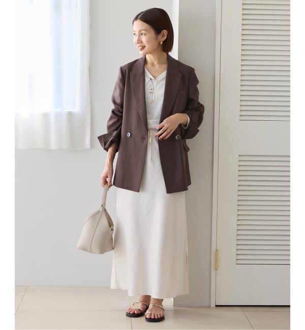 IENA「《予約》ウォッシャブル リネンミックス テーラードジャケット」|テーラードジャケット|