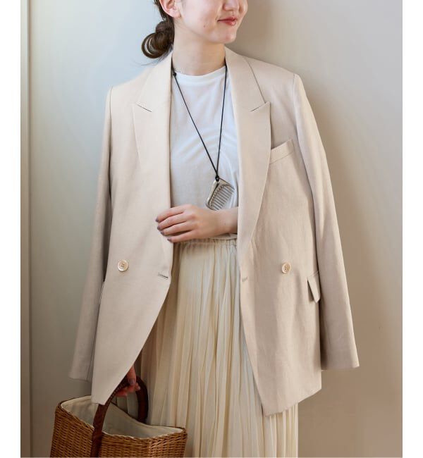 IENA「《予約》ウォッシャブル リネンミックス テーラードジャケット」|テーラードジャケット|