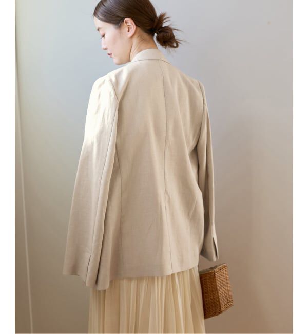 IENA「《予約》ウォッシャブル リネンミックス テーラードジャケット」|テーラードジャケット|