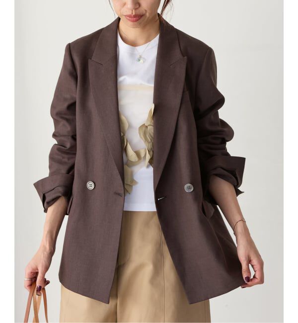 IENA「《予約》ウォッシャブル リネンミックス テーラードジャケット」|テーラードジャケット|