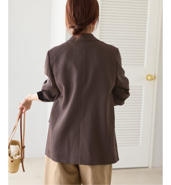 IENA「《予約》ウォッシャブル リネンミックス テーラードジャケット」|テーラードジャケット|