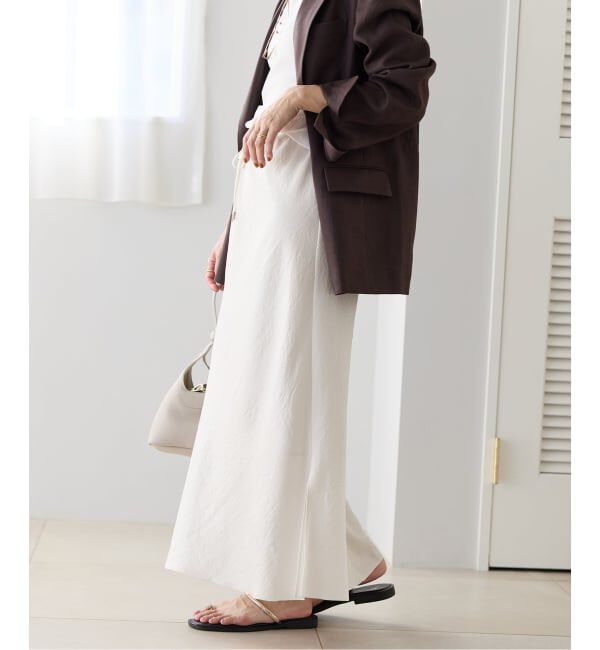IENA「《予約》アンティークサテン イージースカート」|スカート|