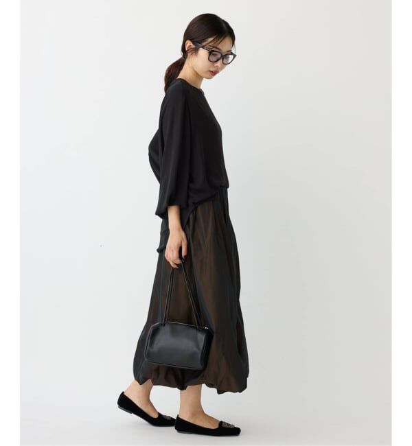 IENA「《追加》ジョーゼットリブネックブラウス」|シャツ・ブラウス|