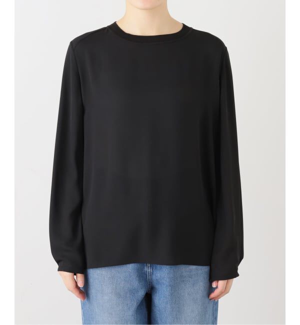 IENA「《追加》ジョーゼットリブネックブラウス」|シャツ・ブラウス|