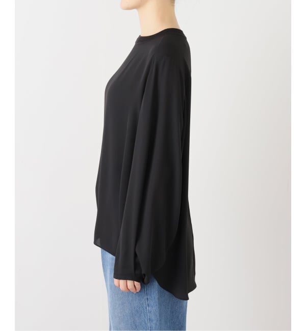 IENA「《追加》ジョーゼットリブネックブラウス」|シャツ・ブラウス|