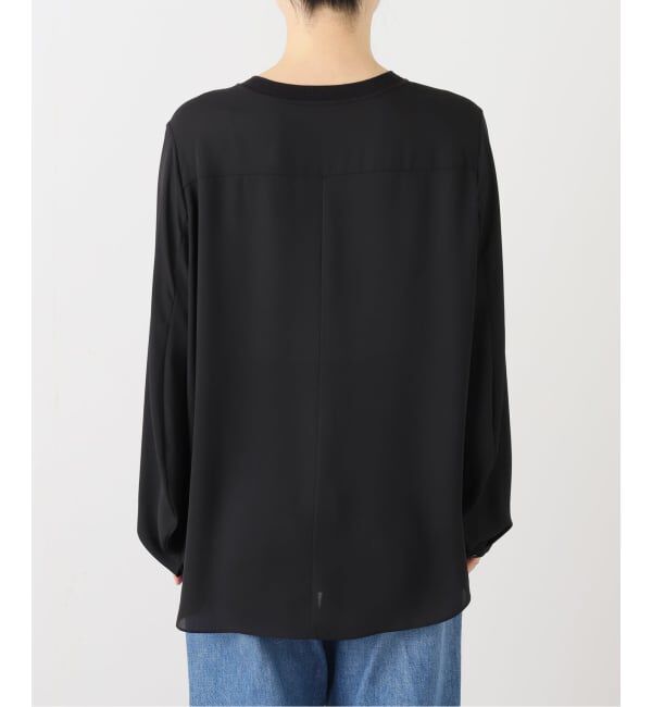 IENA「《追加》ジョーゼットリブネックブラウス」|シャツ・ブラウス|