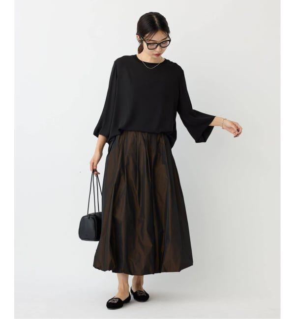 IENA「《追加》ジョーゼットリブネックブラウス」|シャツ・ブラウス|