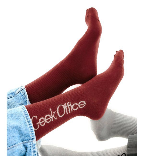 PULP「【Geek Office / ギークオフィス】ロゴソックス」|ソックス|レッド