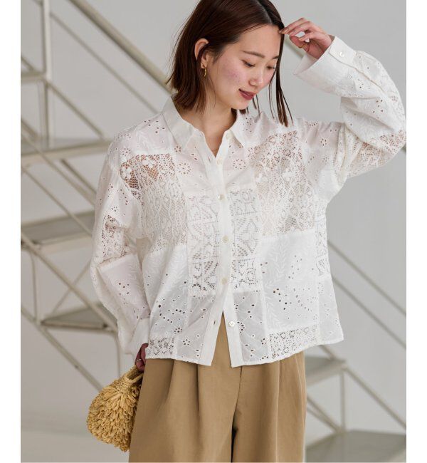 JOURNAL STANDARD relume「パッチワークレースショートシャツ」|シャツ・ブラウス|ホワイト