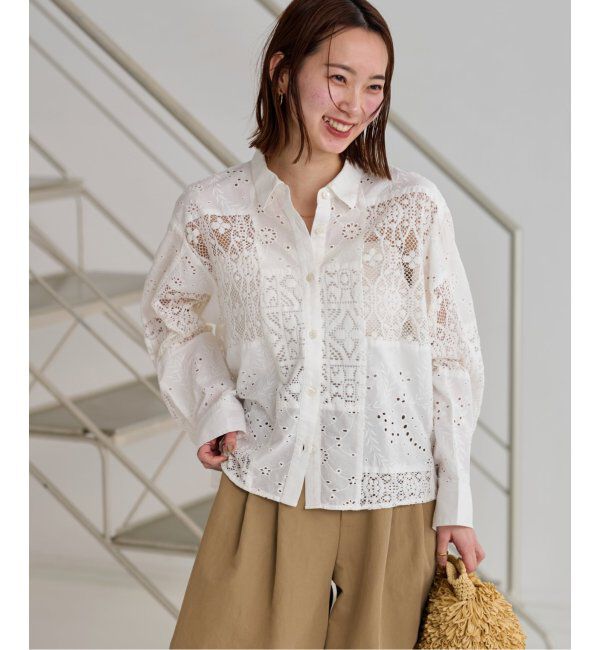JOURNAL STANDARD relume「パッチワークレースショートシャツ」|シャツ・ブラウス|