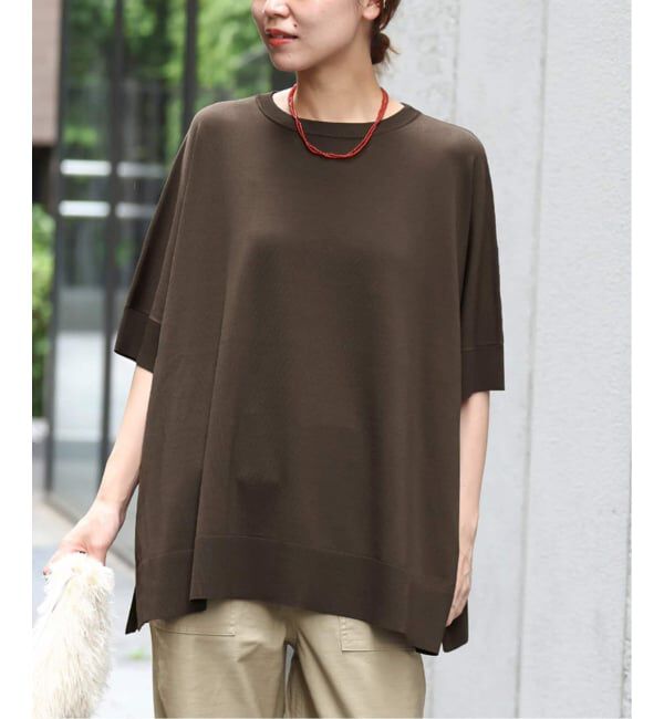 JOURNAL STANDARD relume「《追加3》接触冷感 / ウォッシャブルクールポンチョプルオーバー」|ニット・セーター|ブラウン