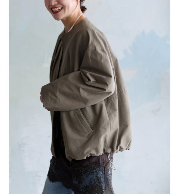 JOURNAL STANDARD「《予約》グログランノーカラーコクーンコート」|ノーカラーコート|