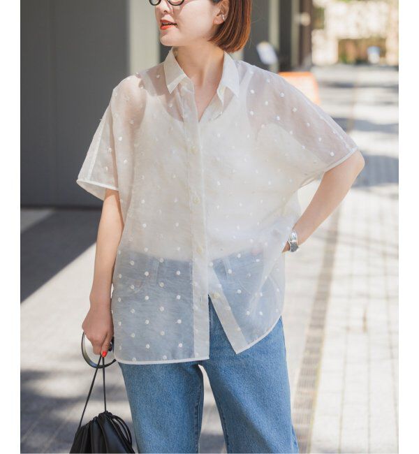 Spick and Span「シアードットサークルシャツ」|シャツ・ブラウス|ホワイト