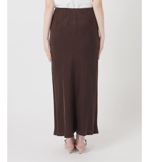 NOBLE「《追加》キュプラサテンナローAラインスカート」|スカート|