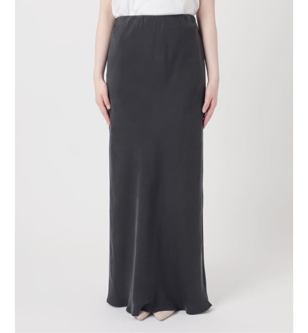 NOBLE「《追加》キュプラサテンナローAラインスカート」|スカート|