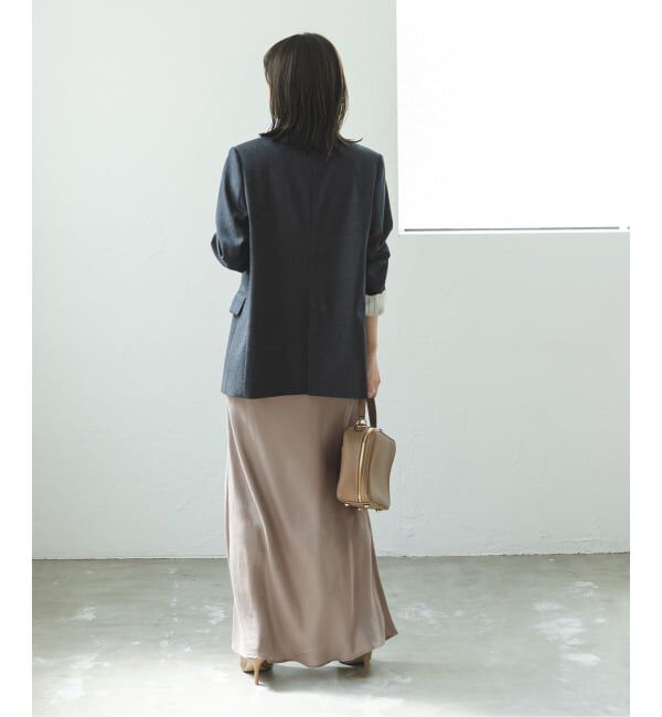 NOBLE「《追加》キュプラサテンナローAラインスカート」|スカート|