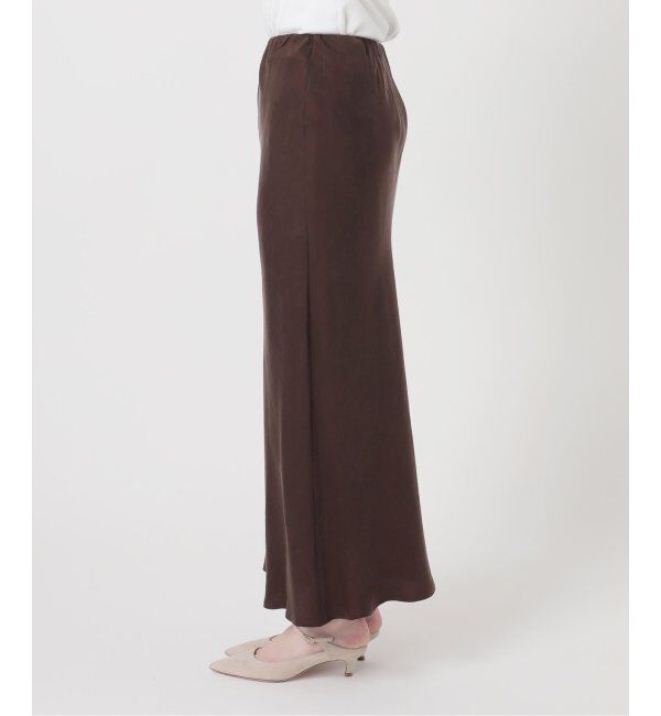 NOBLE「《追加》キュプラサテンナローAラインスカート」|スカート|