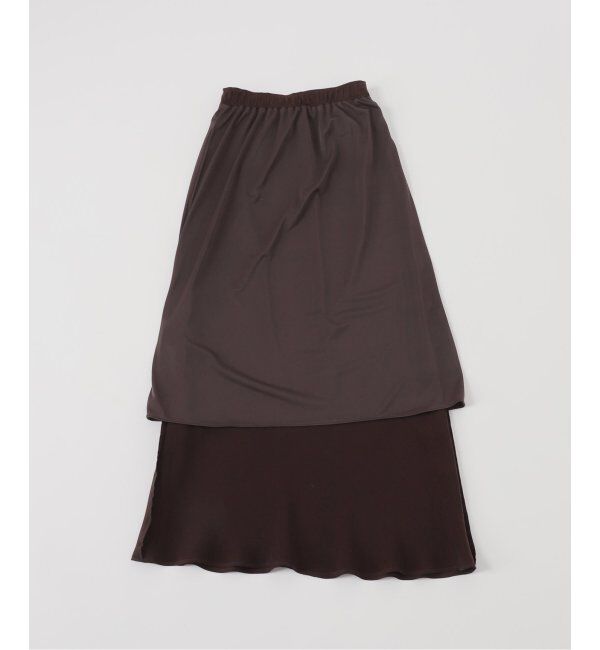 NOBLE「《追加》キュプラサテンナローAラインスカート」|スカート|
