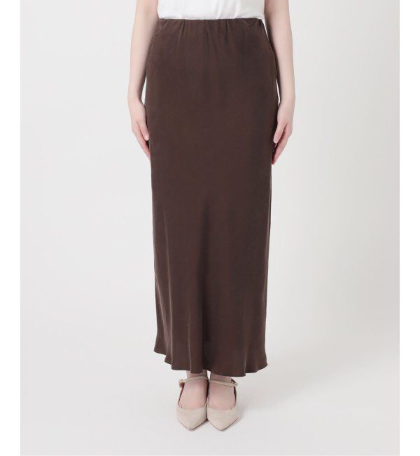 NOBLE「《追加》キュプラサテンナローAラインスカート」|スカート|