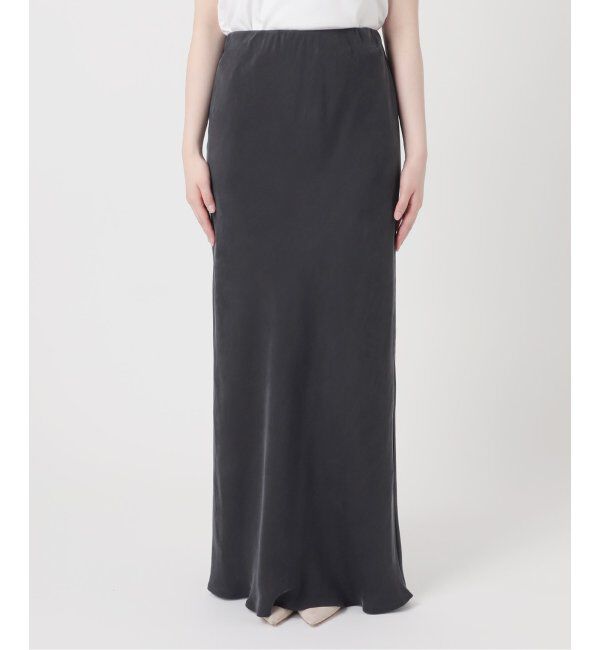 NOBLE「《追加》キュプラサテンナローAラインスカート」|スカート|