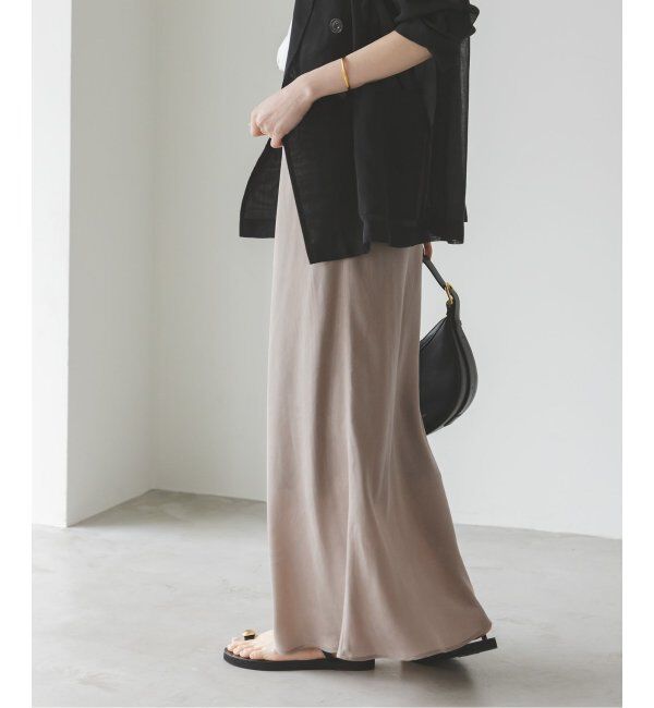 NOBLE「《追加》キュプラサテンナローAラインスカート」|スカート|