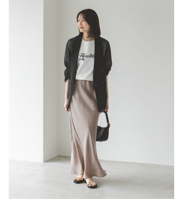 NOBLE「《追加》キュプラサテンナローAラインスカート」|スカート|