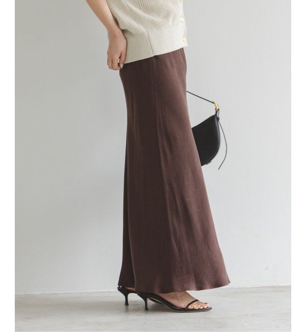 NOBLE「《追加》キュプラサテンナローAラインスカート」|スカート|