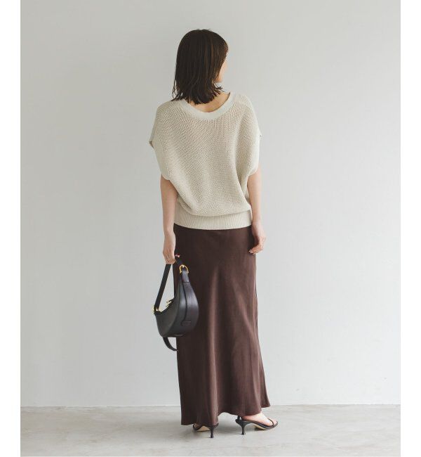 NOBLE「《追加》キュプラサテンナローAラインスカート」|スカート|