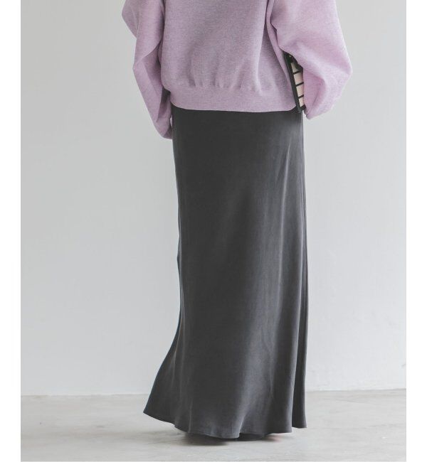 NOBLE「《追加》キュプラサテンナローAラインスカート」|スカート|