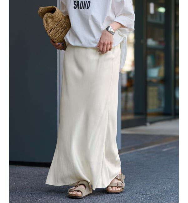 FRAMeWORK「≪追加≫シルキーキュプラバイアススカート」|スカート|