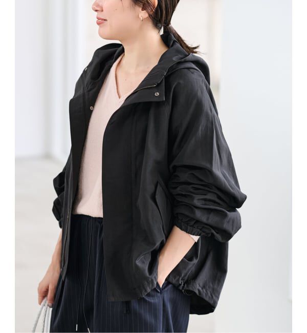 FRAMeWORK「≪追加予約≫リネンPLタッサーフードショートブルゾン」|ブルゾン・スタジャン|