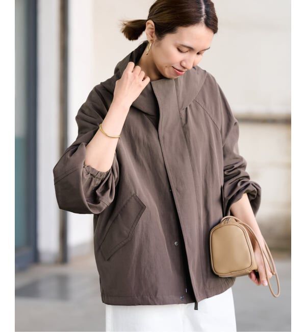 FRAMeWORK「≪追加予約≫リネンPLタッサーフードショートブルゾン」|ブルゾン・スタジャン|