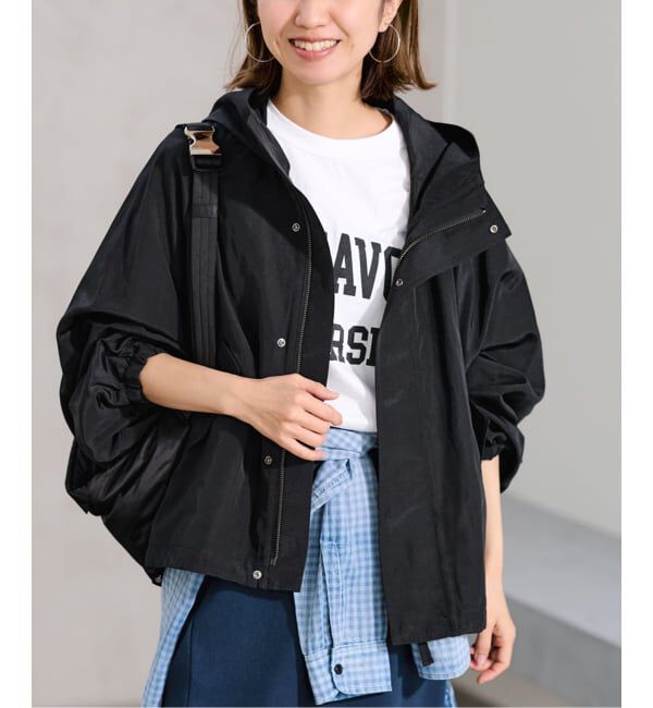 FRAMeWORK「≪追加予約≫リネンPLタッサーフードショートブルゾン」|ブルゾン・スタジャン|