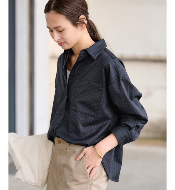 FRAMeWORK「≪予約≫TWストライプショートシャツ」|シャツ・ブラウス|