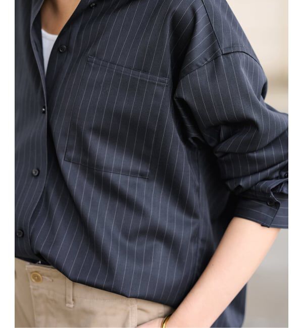 FRAMeWORK「≪予約≫TWストライプショートシャツ」|シャツ・ブラウス|