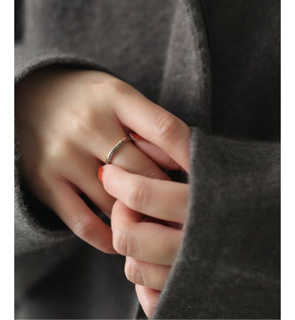 Lilas by Spick&Span「ダブルラインブラックダイヤリング K10」|リング|