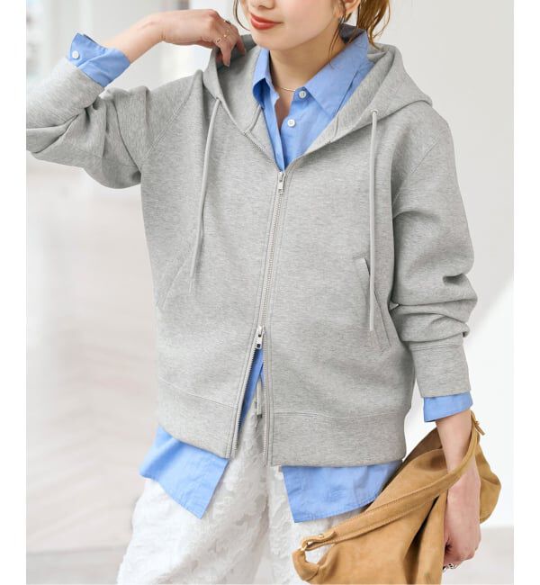 Spick and Span「《新色有り / 追加予約》ストレッチジップフードパーカー」|パーカー|