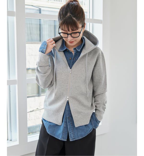 Spick and Span「《新色有り / 追加予約》ストレッチジップフードパーカー」|パーカー|