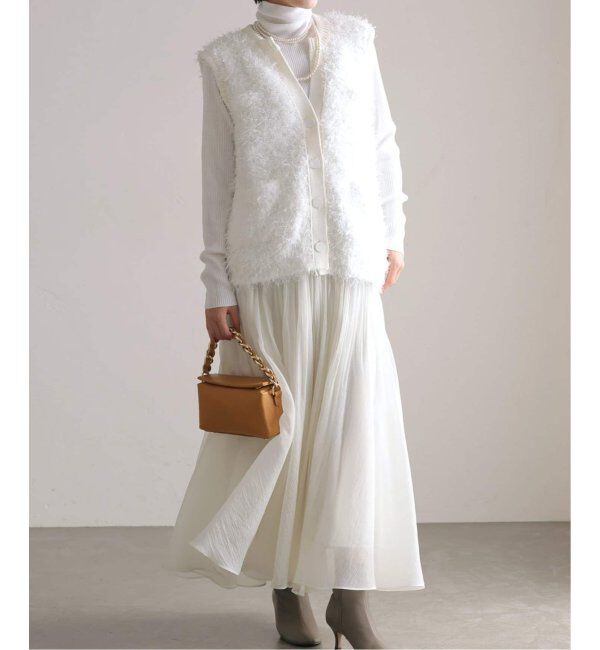  「《追加》【洗える】フェザーベスト」|ベスト・ジレ|ホワイト