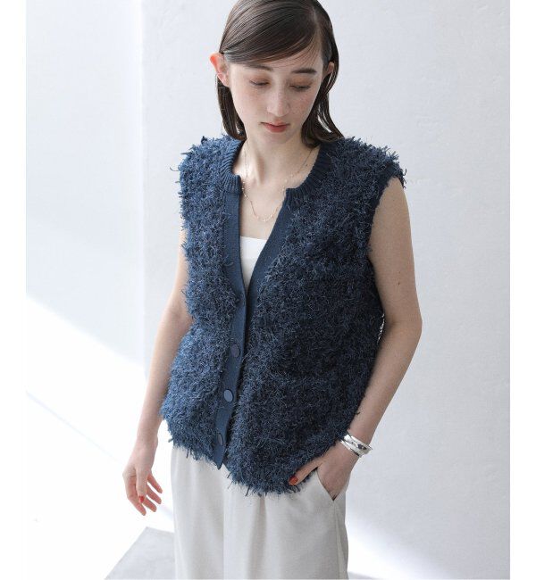  「《追加》【洗える】フェザーベスト」|ベスト・ジレ|ブルー
