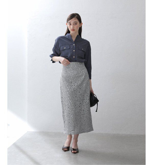  「《追加3》【洗える】レースタイトスカート」|スカート|