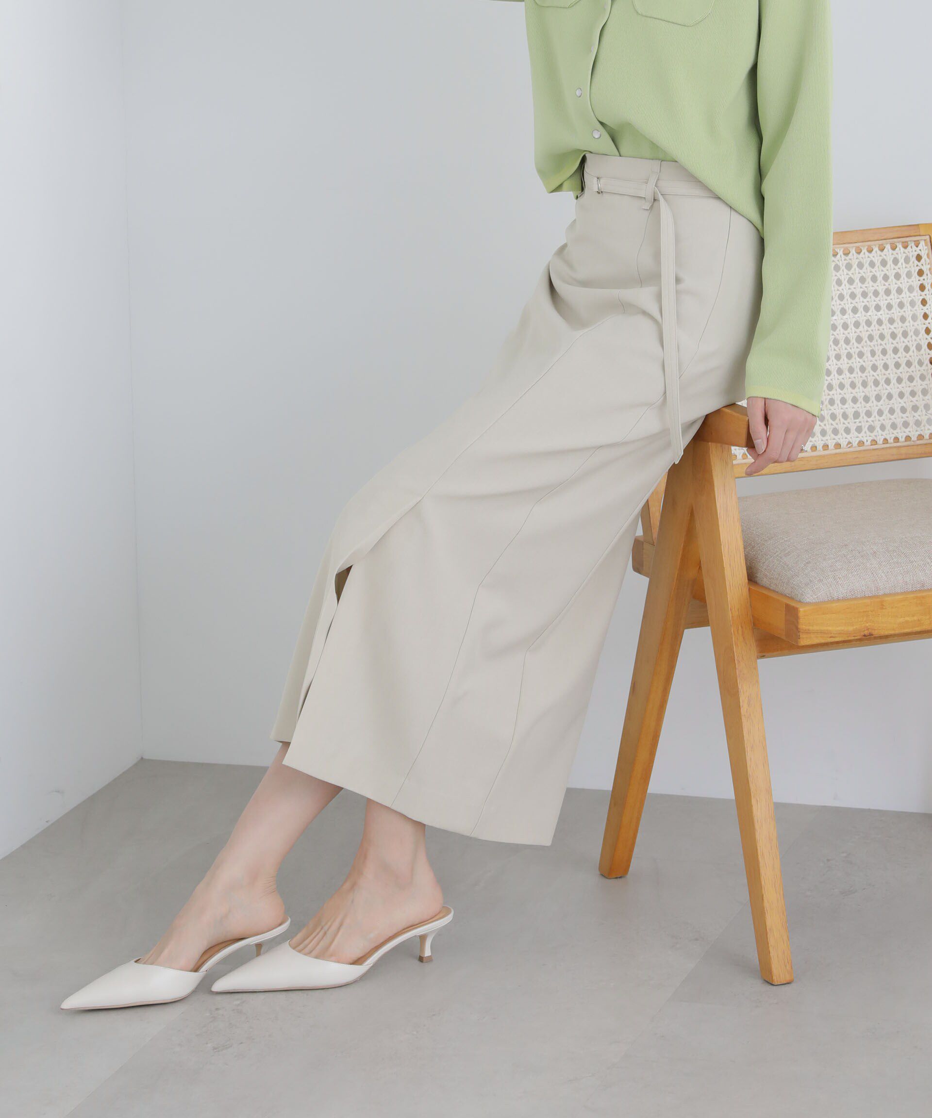 nano･universe「ライトファンクション ベルト付きタイトスカート(セットアップ可)」|スカート|