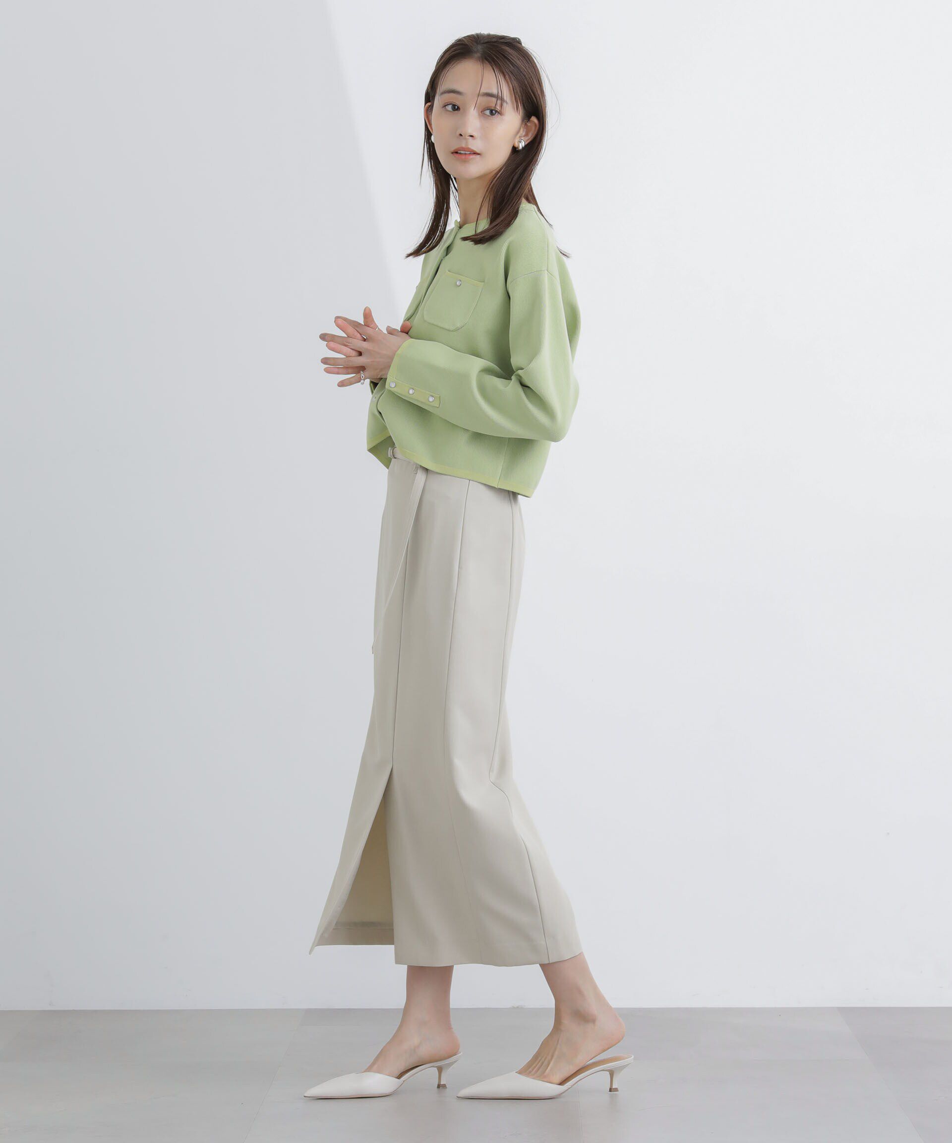 nano･universe「ライトファンクション ベルト付きタイトスカート(セットアップ可)」|スカート|