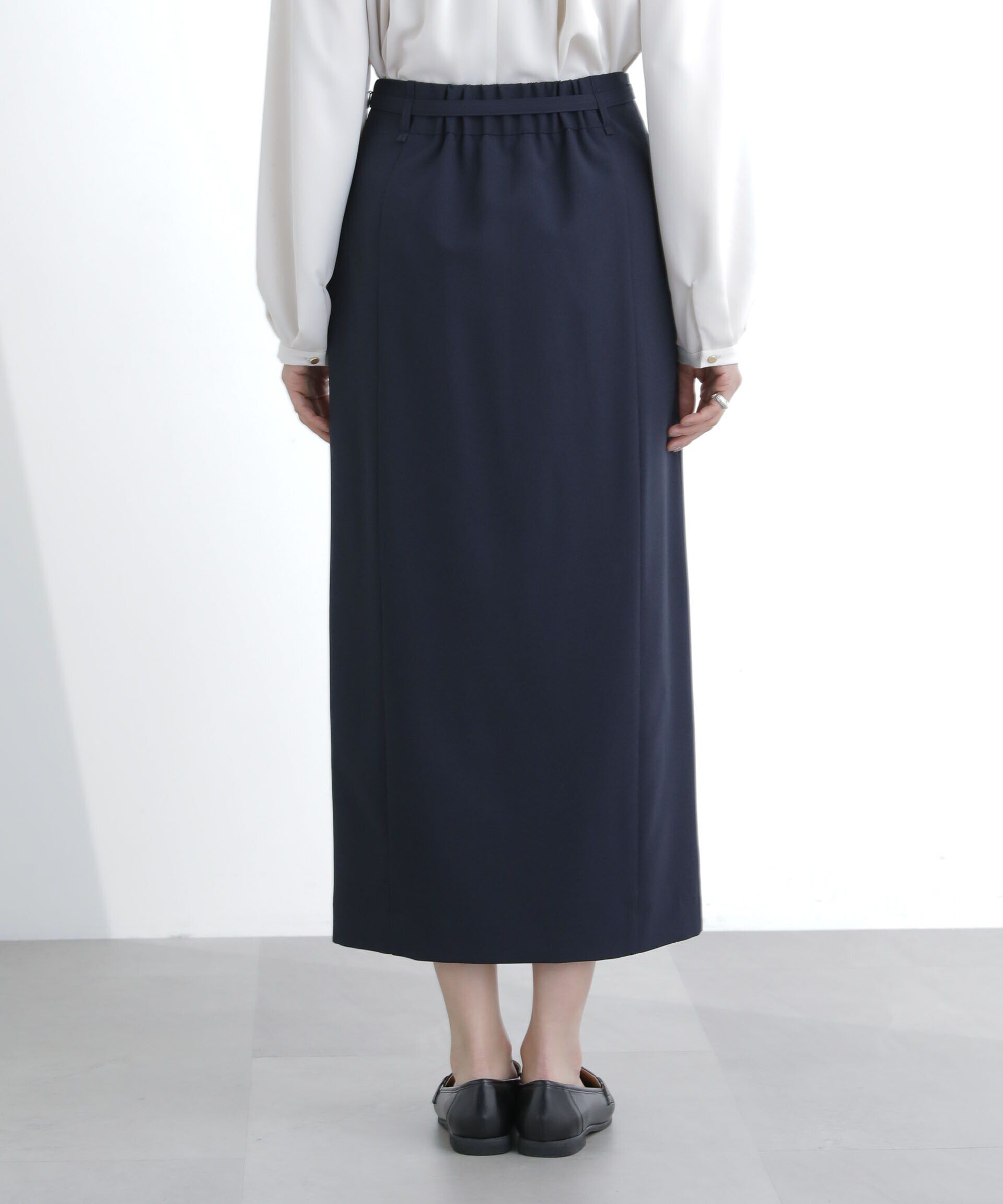 nano･universe「ライトファンクション ベルト付きタイトスカート(セットアップ可)」|スカート|