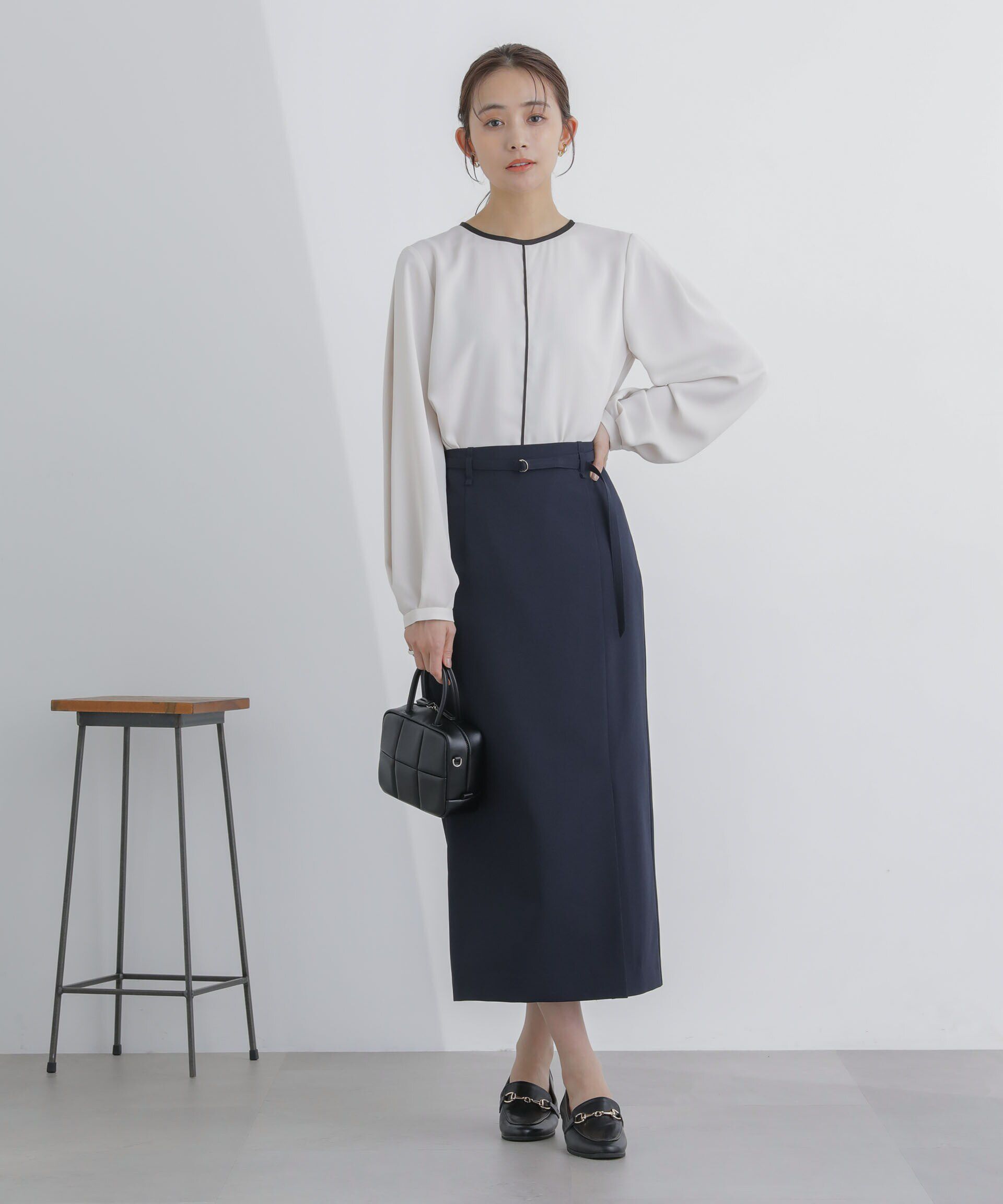 nano･universe「ライトファンクション ベルト付きタイトスカート(セットアップ可)」|スカート|