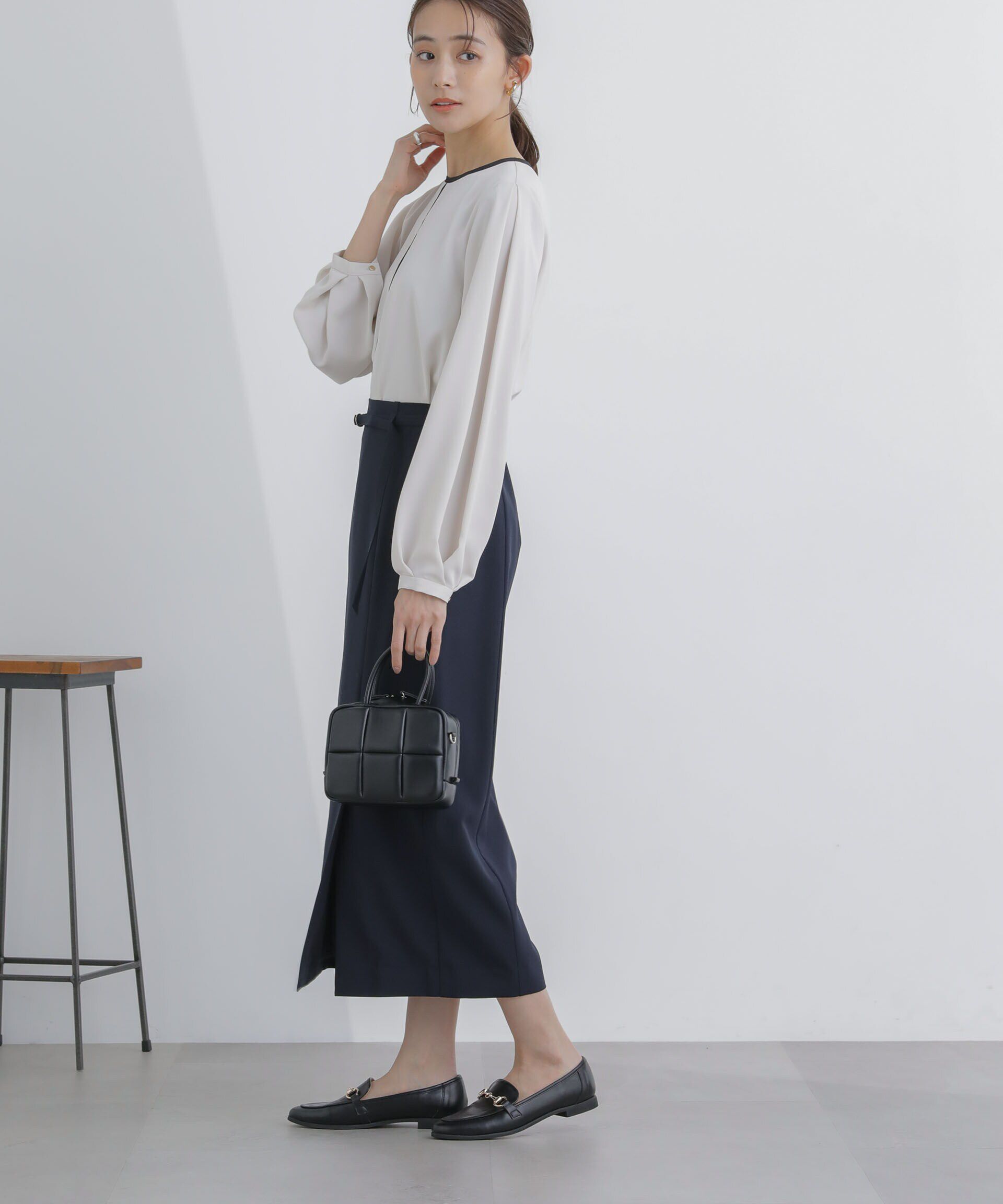 nano･universe「ライトファンクション ベルト付きタイトスカート(セットアップ可)」|スカート|