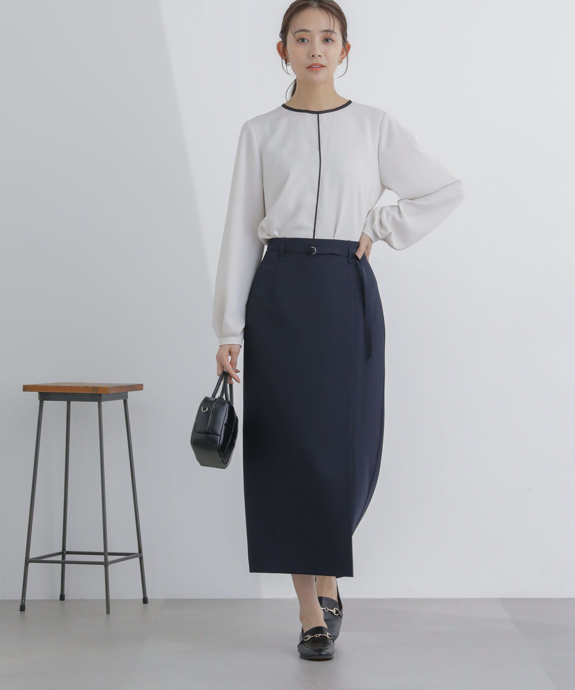 nano･universe「ライトファンクション ベルト付きタイトスカート(セットアップ可)」|スカート|